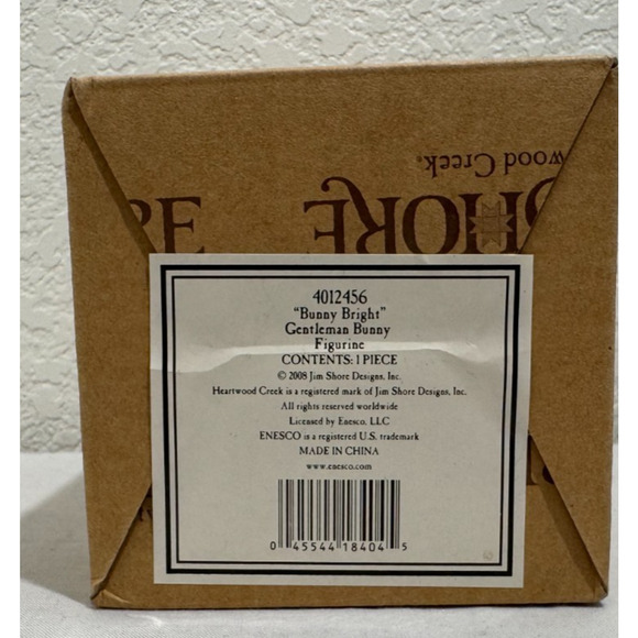 Jim Shore Designs 2008 Bunny Bright Gentleman Bunny Figurine No. 4012456 w Box - Picture 8 of 8